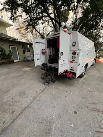Magnet Plumbing service vehicle on-site for Sewer Line Repair in Riverview